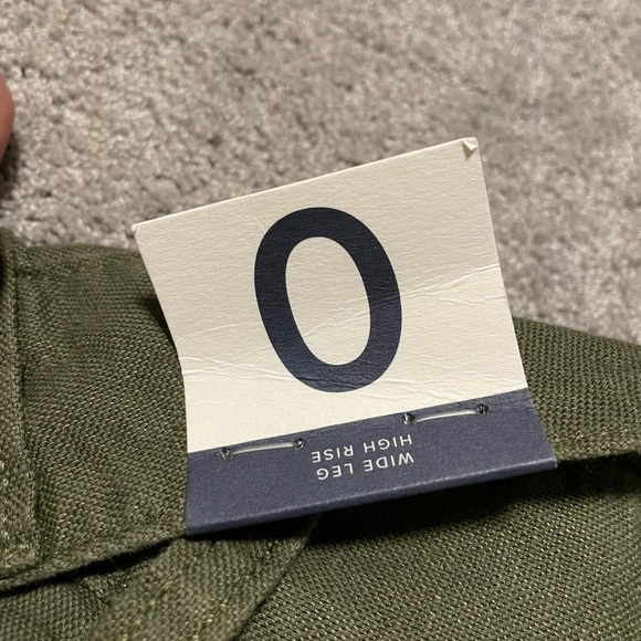 NEW Gap Pleated Linen Pants Women’s Size 0 Olive Wide Leg High Rise - Picture 4 of 12